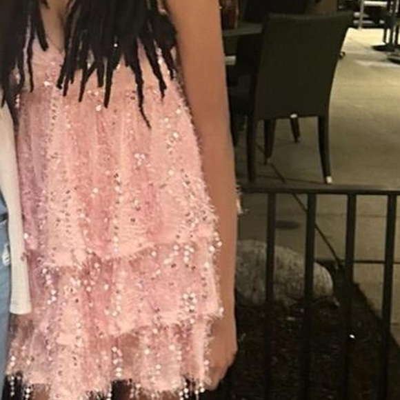 Pink sequin fringe dress - Picture 4 of 4